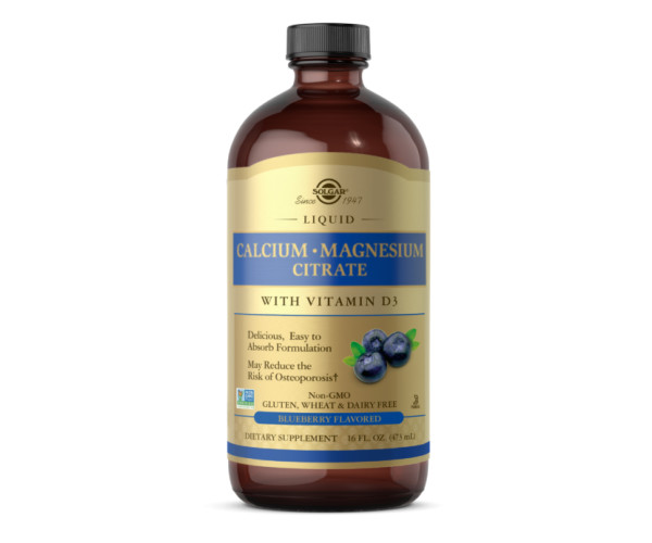 Liquid Calcium Magnesium Citrate with Vitamin D3 - 16 oz Natural Blueberry