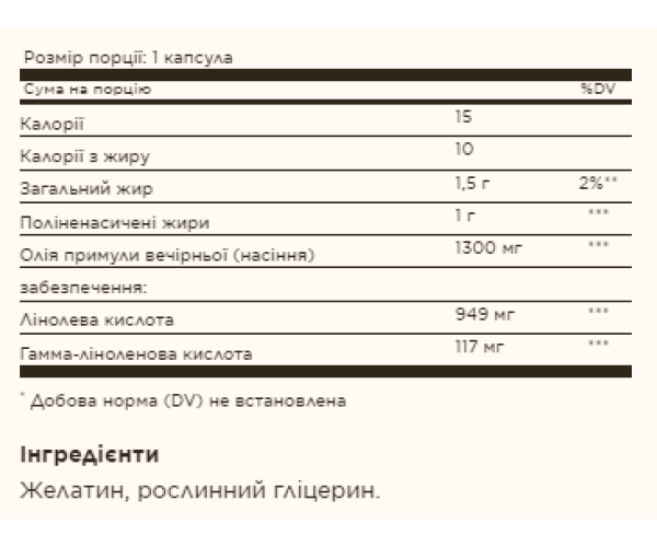 Evening Primrose Oil 1300mg - 60 softgels