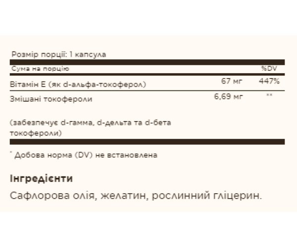 Vitamin E 67mg (100 IU) Mixed - 100 softgels