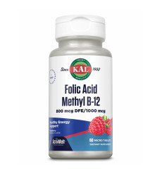 Folic Acid Methyl B-12 800mcg - 60 tabs Raspberry