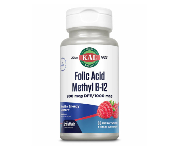 Folic Acid Methyl B-12 800mcg - 60 tabs Raspberry