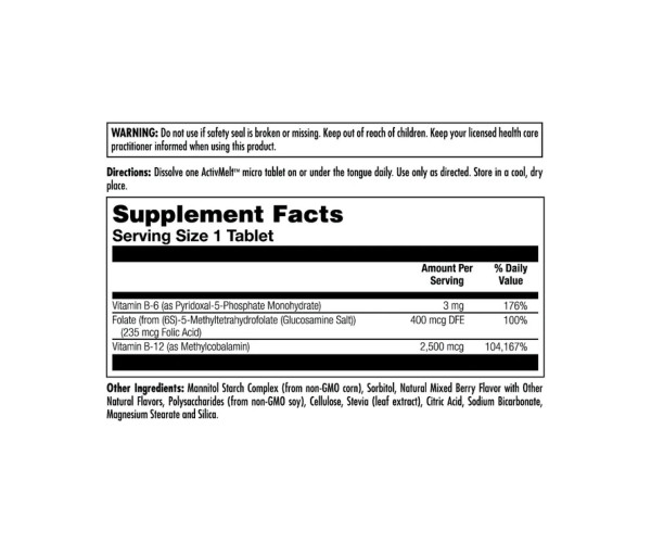 B6 B12 Methyl Folate - 60 tabs Mixed Berry