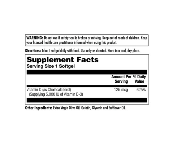 D-3 5000 IU 125mcg - 90 Softgel