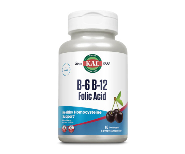 B-6 B-12 Folic Acid - 60 tabs Black Cherry