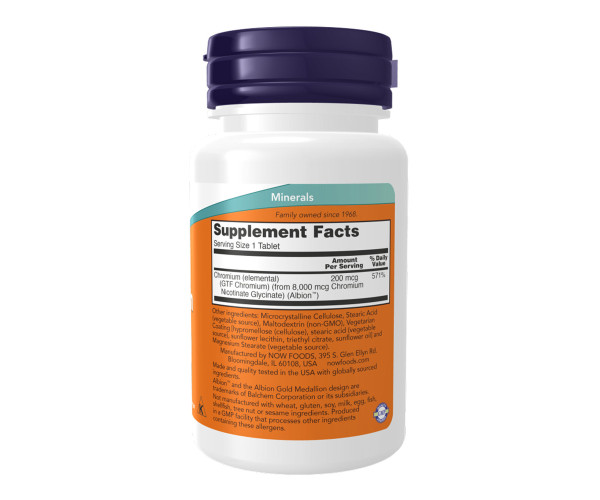 GTF Chromium 200mcg - 100 tabs
