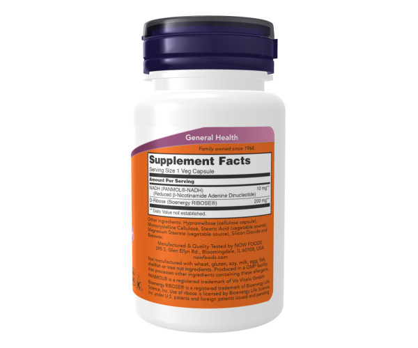 NADH 10mg With 200mg Ribose - 60 vcaps