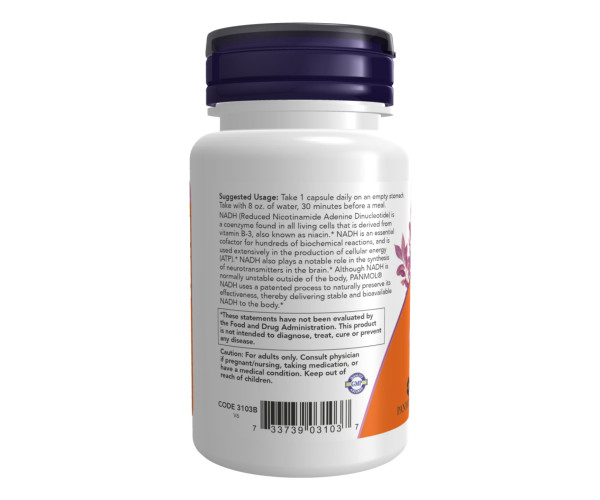 NADH 10mg With 200mg Ribose - 60 vcaps