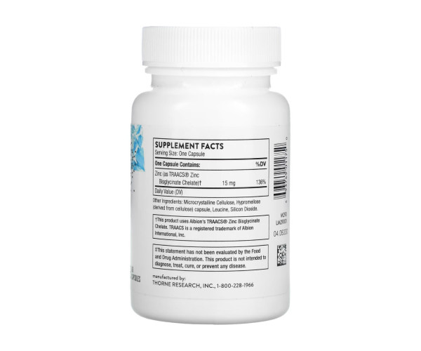 Zinc Bisglycinate 15mg - 60 caps