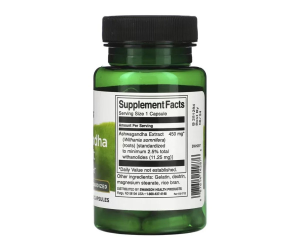 Ashwagandha Extract Standardized 450mg - 60 caps