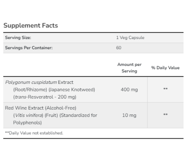 Resveratrol 200 mg - 60 vcaps