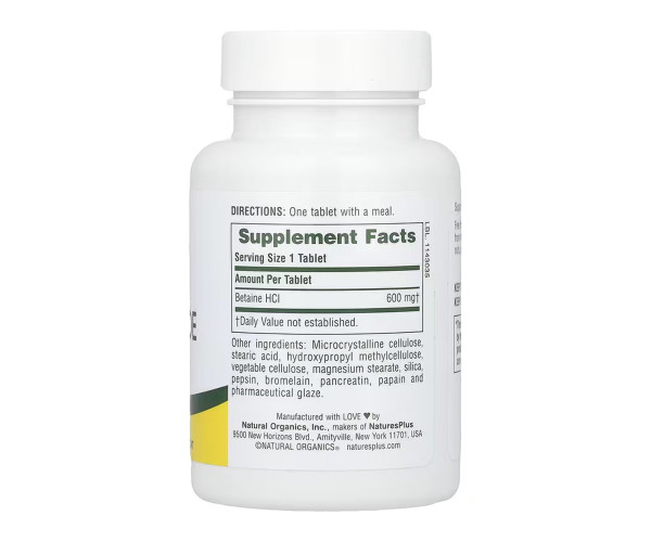 Betaine Hydrochloride 600mg - 90 tabs