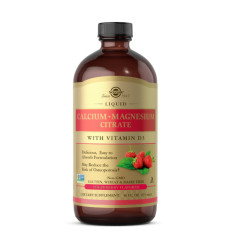 Liquid Calcium Magnesium Citrate with Vitamin D3 - 16 oz Natural Strawberry
