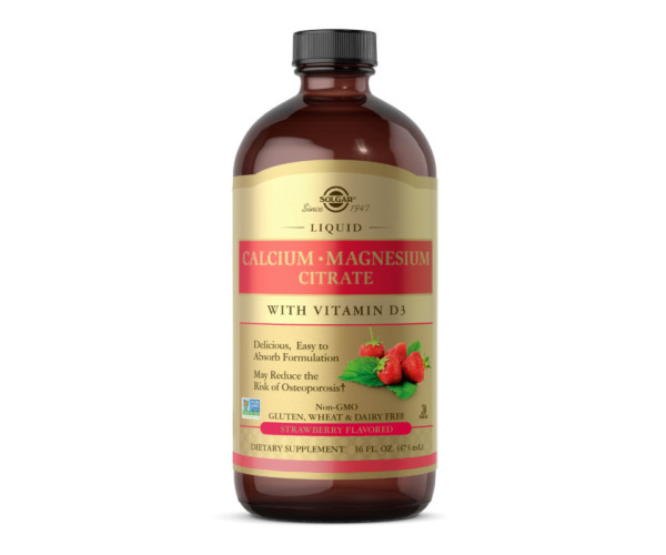 Liquid Calcium Magnesium Citrate with Vitamin D3 - 16 oz Natural Strawberry