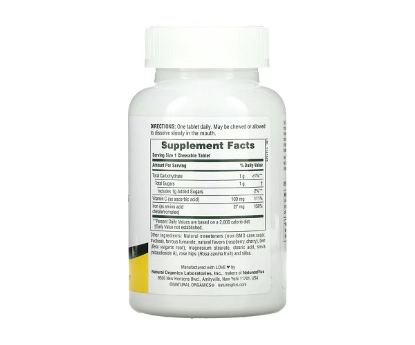 Iron 27 mg with Vitamin C Herbs - 90 tabs