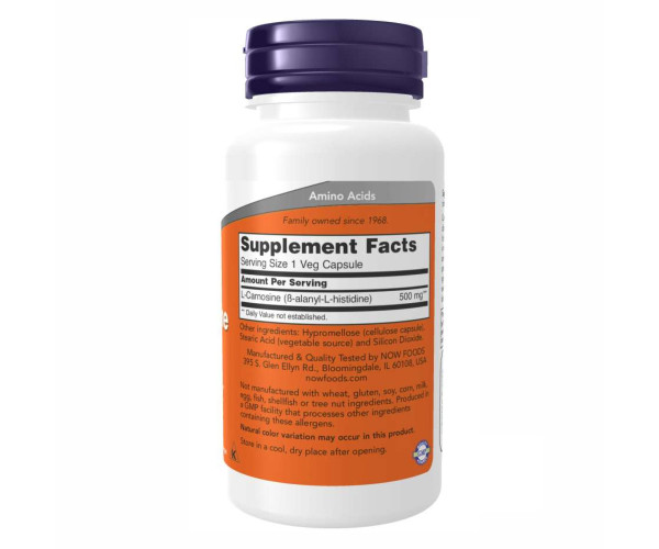 Carnosine 500mg - 50 vcaps