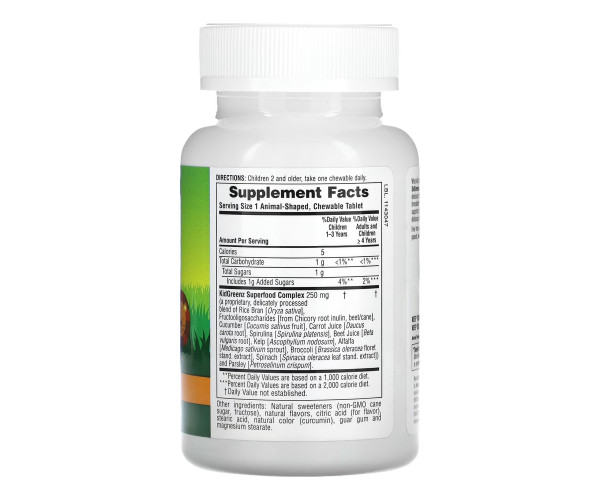 Kids Green Food Supplement – 90 tabs Tropical Fruit