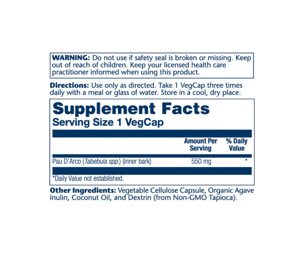 Pau D'Arco Bark 550mg - 100 vcaps