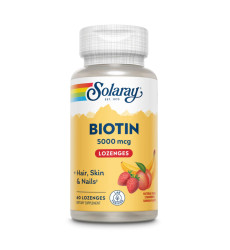 Biotin 5000mcg - 60 Lozenges Natural Peach, Strawberry, Banana