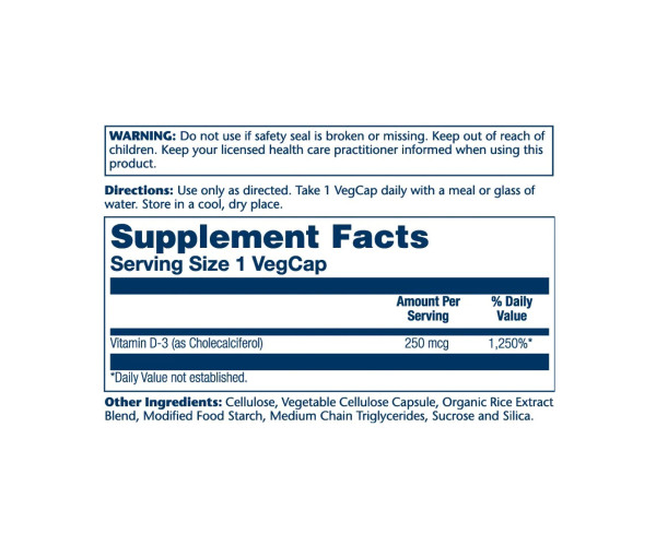 Super Strength Vitamin D-3 250mcg - 60 vcaps