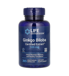 Ginkgo Biloba Certified Extract™	120mg - 365 vcaps