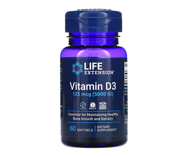 Vitamin D3 125 mcg (5000 IU) - 60 softgels