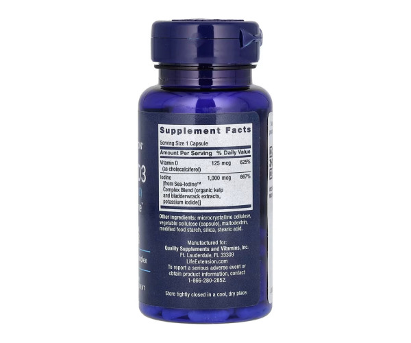Vit D3 with Sea-Iodine™ 125 mcg (5000 IU) - 60 caps