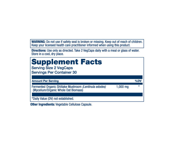 Fermented Shiitake Mushroom 1000mg - 60 vcaps