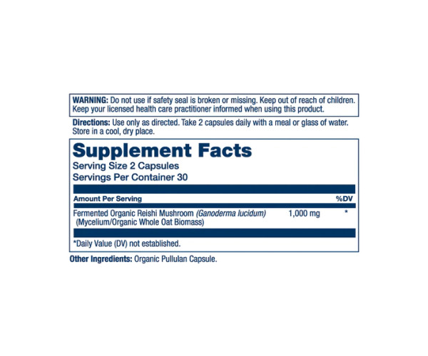 Org Grown Fermented Reishi 1000mg - 60 caps