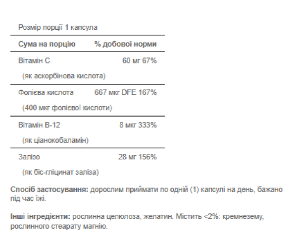 Easy Iron 28 mg (Iron Glycinate) - 90 Capsules